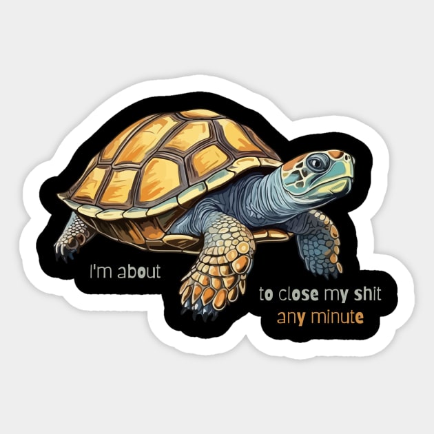 Grumpy Turtle Sticker by WoodShop93